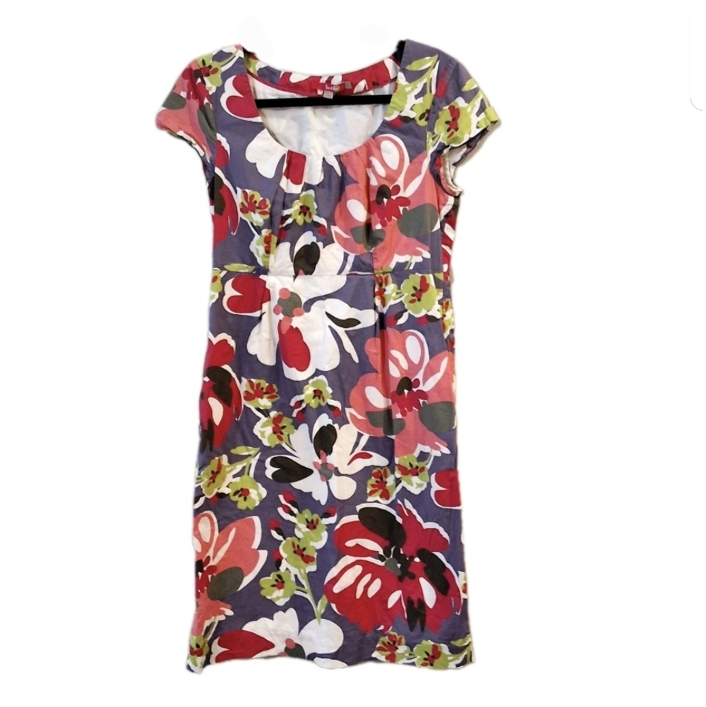 Vintage Boden Shift Dress Women's 8 Floral Preppy Colorful Feminine Garden Party